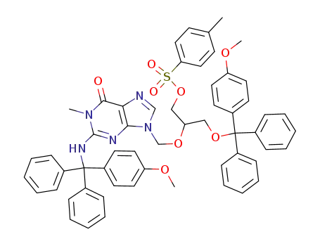 N<sup>1</sup>-methyl-N<sup>2</sup>-(p-anisyldiphenylmethyl)-9-[[1-(p-anisyldiphenylmethoxy)-3-(p-toluene-sulfonyloxy)-2-propoxy]methyl]guanine