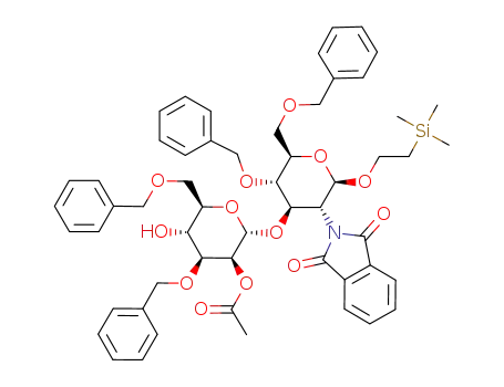 2-(trimethylsilyl)ethyl 2-O-acetyl-3,6-di-O-benzyl-α-D-mannopyranosyl-(1->3)-4,6-di-O-benzyl-2-deoxy-2-phthalimido-β-D-glucopyranoside