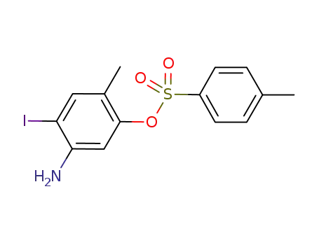 Molecular Structure of 1025389-16-5 (5-amino-4-iodo-2-methylphenol 4-methylbenzenesulfonate ester)