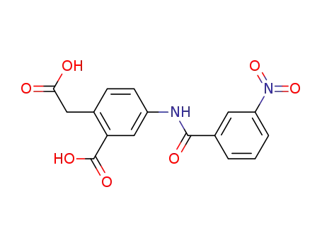 Molecular Structure of 1092801-64-3 (2-(carboxymethyl)-5-{[(3-nitrophenyl)carbonyl]amino}benzoic acid)