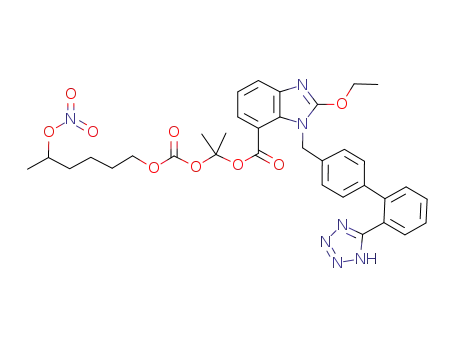 Molecular Structure of 1186123-59-0 (1-[({[5-(nitrooxy)hexyl]oxy}carbonyl)oxy]-1-methylethyl 2-ethoxy-1-{[2'-(1H-tetrazol-5-yl)biphenyl-4-yl]methyl}-1H-benzimidazole-7-carboxylate)