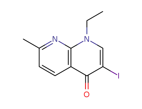 Molecular Structure of 159590-27-9 (1-ethyl-3-iodo-7-methyl-1H-<1,8>naphthyridin-4-one)