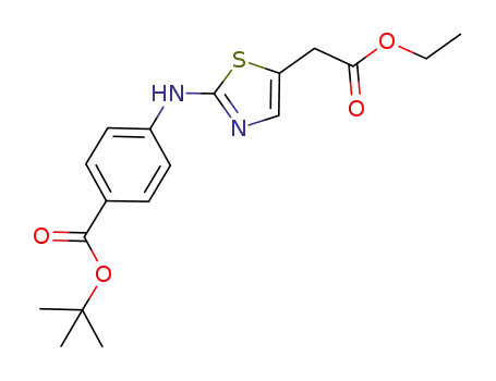 Molecular Structure of 1092959-59-5 (tert-butyl 4-(5-(2-ethoxy-2-oxoethyl)thiazol-2-ylamino)benzoate)