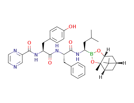 (+)-pinanediol N-(2-pyrazinecarbonyl)-L-tyrosine-L-phenylalanine-L-leucineboronate
