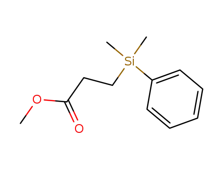 Molecular Structure of 59344-04-6 (Propanoic acid, 3-(dimethylphenylsilyl)-, methyl ester)