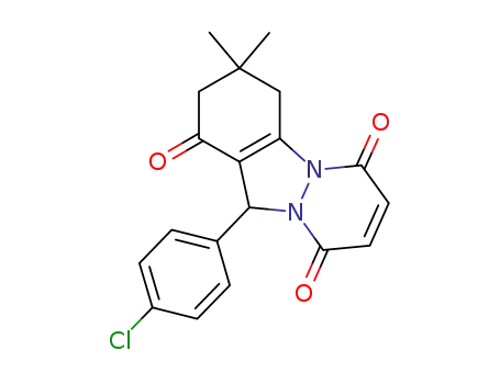 Molecular Structure of 1091592-75-4 (11-(4-chlorophenyl)-3,3-dimethyl-11-3,4-dihydro-1H-pyridazino[1,2-a]indazole-1,6,9(2H,11H)-trione)