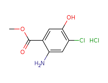 Molecular Structure of 1113049-83-4 (2-AMino-4-chloro-5-hydroxybenzoic Acid Methyl Ester Hydrochloride)