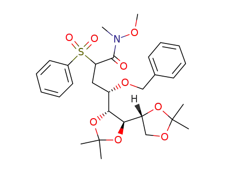 (S)-2-Benzenesulfonyl-4-benzyloxy-N-methoxy-N-methyl-4-((4R,5R,4'R)-2,2,2',2'-tetramethyl-[4,4']bi[[1,3]dioxolanyl]-5-yl)-butyramide