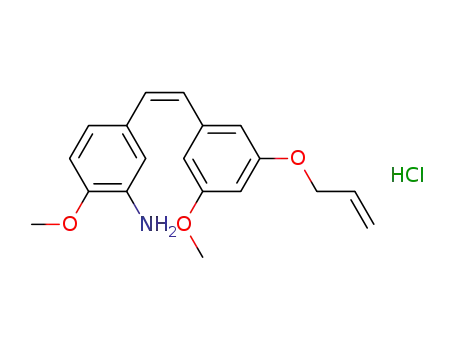 Molecular Structure of 1072121-58-4 ((Z)-5-{2-[3-(2-propenyl)oxy-5-methoxyphenyl]-ethenyl}-2-methoxyphenylamine hydrochloride)