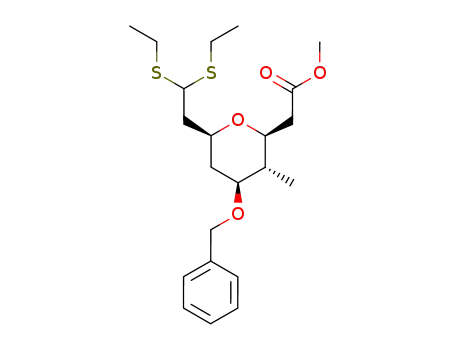 [(2S,3R,4S,6S)-4-Benzyloxy-6-(2,2-bis-ethylsulfanyl-ethyl)-3-methyl-tetrahydro-pyran-2-yl]-acetic acid methyl ester
