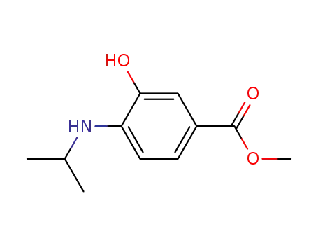Molecular Structure of 220844-94-0 (Benzoic acid, 3-hydroxy-4-[(1-methylethyl)amino]-, methyl ester (9CI))