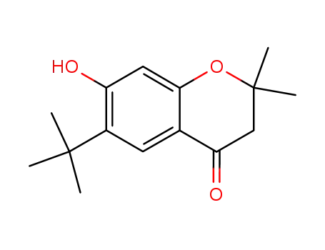 Molecular Structure of 129056-49-1 (4H-1-Benzopyran-4-one,
6-(1,1-dimethylethyl)-2,3-dihydro-7-hydroxy-2,2-dimethyl-)