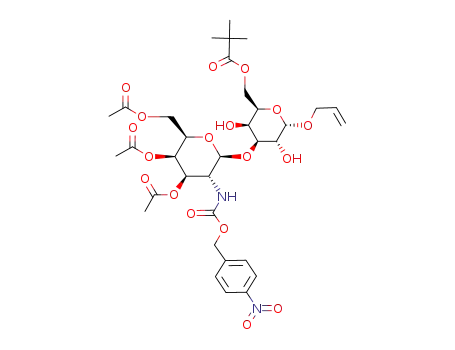 2,2-Dimethyl-propionic acid (2R,3S,4S,5R,6S)-6-allyloxy-4-[(2S,3R,4R,5R,6R)-4,5-diacetoxy-6-acetoxymethyl-3-(4-nitro-benzyloxycarbonylamino)-tetrahydro-pyran-2-yloxy]-3,5-dihydroxy-tetrahydro-pyran-2-ylmethyl ester