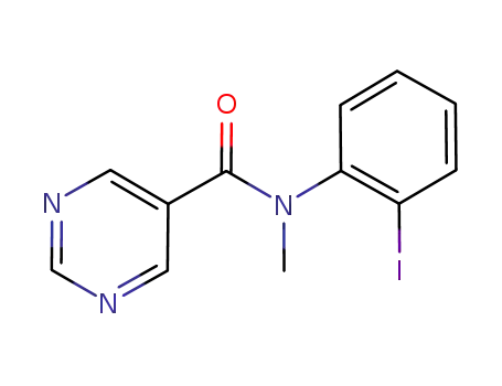 Molecular Structure of 1158180-74-5 (N-(2-iodophenyl)-N-methyl-pyrimidine-4-carboxamide)