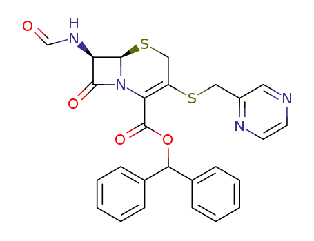 diphenylmethyl 7β-formamido-3-[(pyrazin-2-yl)methylthio]-3-cephem-4-carboxylate