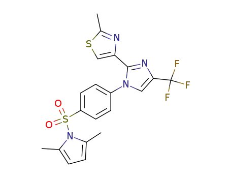 Molecular Structure of 298205-14-8 (2,5-dimethyl-1-[[4-[2-(2-methyl-4-thiazolyl)-4-(trifluoromethyl)-1H-imidazol-1-yl]phenyl]sulfonyl]-1H-pyrrole)