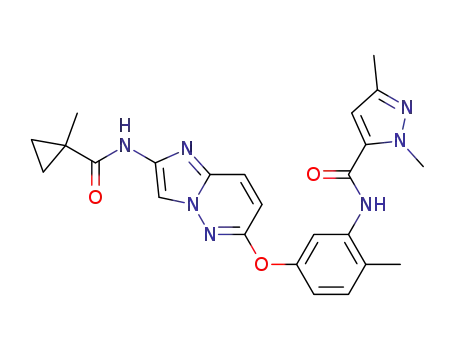 1,3-dimethyl-N-{2-methyl-5-[(2-{[(1-methylcyclopropyl)carbonyl]amino}imidazo[1,2-b]pyridazin-6-yl)oxy]phenyl}-1H-pyrazole-5-carboxamide