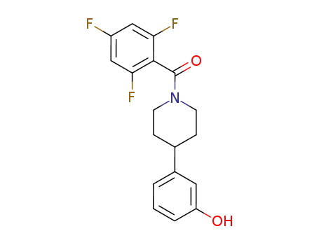 Molecular Structure of 325808-28-4 (4-(3-hydroxyphenyl)-1-(2,4,6-trifluorobenzoyl)piperidine)