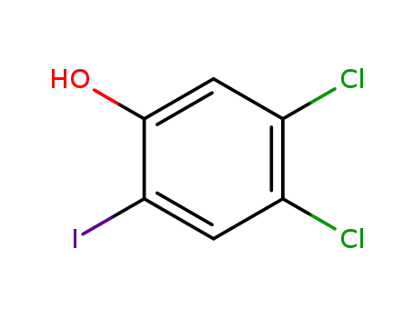 Molecular Structure of 89284-71-9 (Phenol, 4,5-dichloro-2-iodo-)