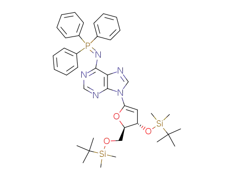1',2'-didehydro-2'-deoxy-3',5'-bis-O-[(1,1-dimethylethyl)dimethylsilyl]-N<sup>7</sup>-triphenylphosphoranylideneadenosine
