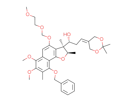 (R)-1-[(2R,3S)-9-Benzyloxy-6,7-dimethoxy-4-(2-methoxy-ethoxymethoxy)-2,3,8-trimethyl-2,3-dihydro-naphtho[1,2-b]furan-3-yl]-3-(2,2-dimethyl-[1,3]dioxan-5-ylidene)-propan-1-ol