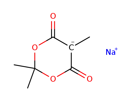 Molecular Structure of 62679-21-4 (1,3-Dioxane-4,6-dione, 2,2,5-trimethyl-, ion(1-), sodium)