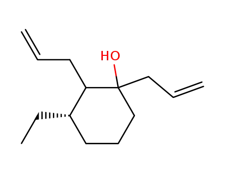 Molecular Structure of 351904-19-3 (Cyclohexanol, 3-ethyl-1,2-di-2-propenyl-, (1R,2R,3S)- (9CI))