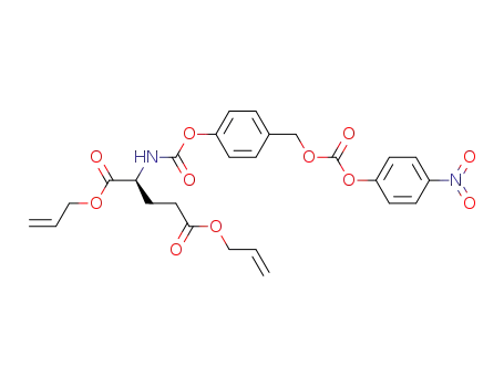 Molecular Structure of 180839-21-8 ((S)-2-[4-(4-Nitro-phenoxycarbonyloxymethyl)-phenoxycarbonylamino]-pentanedioic acid diallyl ester)