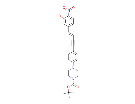 4-{4-[(E)-4-(3-Hydroxy-4-nitro-phenyl)-but-3-en-1-ynyl]-phenyl}-piperazine-1-carboxylic acid tert-butyl ester