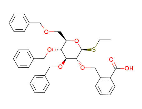 2-((2S,3R,4S,5R,6R)-4,5-Bis-benzyloxy-6-benzyloxymethyl-2-ethylsulfanyl-tetrahydro-pyran-3-yloxymethyl)-benzoic acid