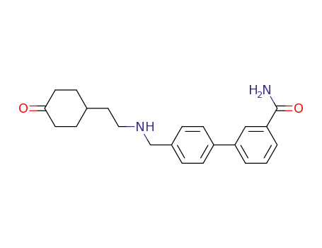 Molecular Structure of 1131795-61-3 (4'-{[2-(4-oxocyclohexyl)ethylamino]methyl}biphenyl-3-carboxylic acid amide)