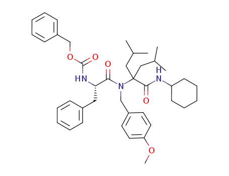Molecular Structure of 655239-33-1 (N-benzyloxycarbonyl-L-phenylalanyl-(N-(4-methoxybenzyl)-α,α-diisobutyl)glycine cyclohexylamide)