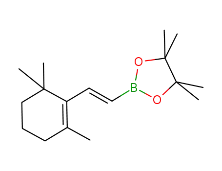 Molecular Structure of 256518-16-8 ((E)-4,4,5,5-tetramethyl-2-(2-(2,6,6-trimethylcyclohex-1-enyl)-vinyl)-1,3,2-dioxaborolane)