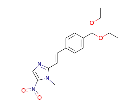 Molecular Structure of 223482-25-5 (2-{(E)-2-[4-(diethoxymethyl)phenyl]vinyl}-1-methyl-5-nitro-1H-imidazole)