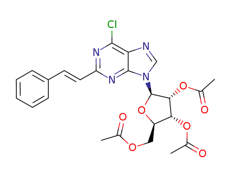 6-chloro-2-(2-phenylethenyl)-9-(O-triacetyl-β-D-ribofuranosyl)purine