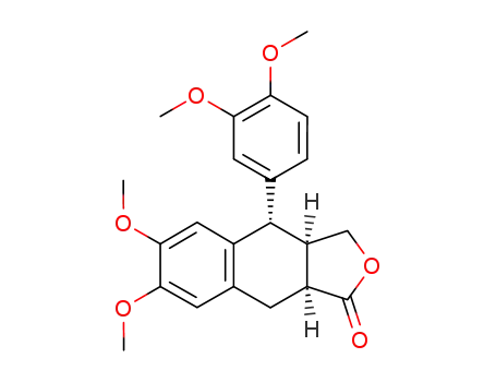 Molecular Structure of 25253-30-9 ((3aR,9aβ)-4β-(3,4-Dimethoxyphenyl)-3a,4,9,9a-tetrahydro-6,7-dimethoxynaphtho[2,3-c]furan-1(3H)-one)
