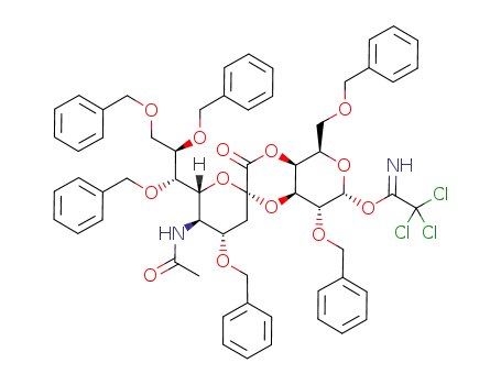 5-acetamido-4,7,8,9-tetra-O-benzyl-3,5-dideoxy-D-glycero-α-D-galacto-2-nanulopyranosylonic acid-(2->3)-2,6-di-O-benzyl-α-D-galactopyranosyl-trichloroacetamidate (1b->4a)-lactone