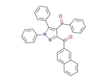 Molecular Structure of 142095-28-1 (Methanone, (4-benzoyl-1,5-diphenyl-1H-pyrazol-3-yl)-2-naphthalenyl-)