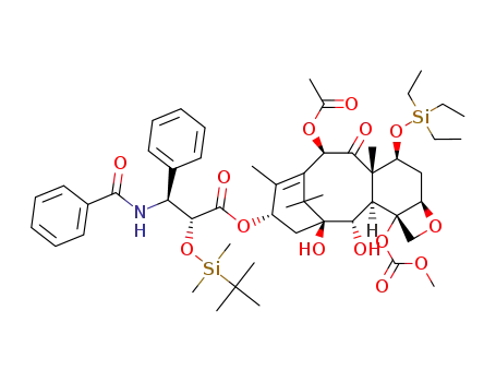 2'-O-tert-butyldimethylsilyl-7-O-triethylsilyl-2-debenzoyl-4-deacetyl-4-(methoxycarbonyl)-paclitaxel