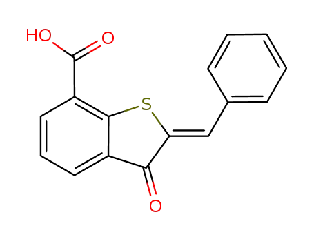 3-oxo-2-[1'-phenyl-meth-(Z)-ylidene]-2,3-dihydro-benzo[b]thiophene-7-carboxylic acid