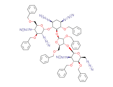 1,3,2',4',2',6'-hexaazido-6,3',6',2,5,3',4'-hepta-O-benzyl-1,3,2',2',6'-pentadeamino-4'-deoxyparomomycin