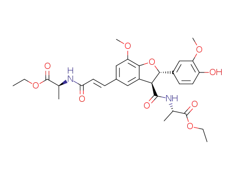 (S)-2-{[(2S,3S)-5-[(E)-2-((S)-1-Ethoxycarbonyl-ethylcarbamoyl)-vinyl]-2-(4-hydroxy-3-methoxy-phenyl)-7-methoxy-2,3-dihydro-benzofuran-3-carbonyl]-amino}-propionic acid ethyl ester