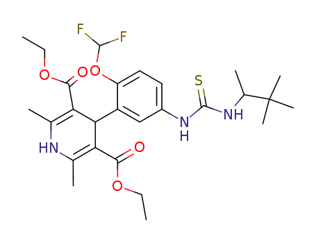 2,6-dimethyl-3,5-dicarboethoxy-4-(2-difluoromethoxy-5-N-(N'-1,2,2-trimethylpropylthiouredyl)phenyl)-1,4-dihydroxypyridine