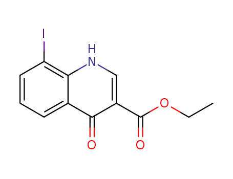 Molecular Structure of 205597-70-2 (3-Quinolinecarboxylic acid, 1,4-dihydro-8-iodo-4-oxo-, ethyl ester)
