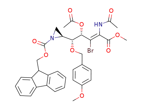 (S)-2-[(E)-(1R,2S)-2-Acetoxy-4-acetylamino-3-bromo-1-(4-methoxy-benzyloxy)-4-methoxycarbonyl-but-3-enyl]-aziridine-1-carboxylic acid 9H-fluoren-9-ylmethyl ester