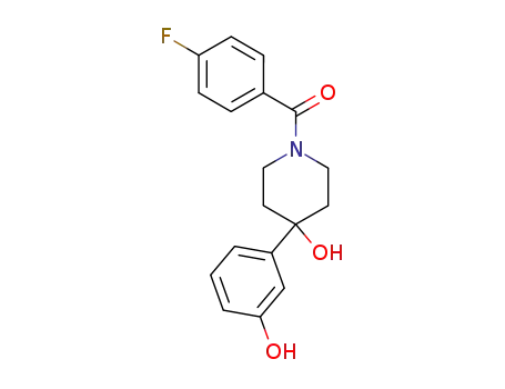Molecular Structure of 325808-16-0 (1-(4-fluorobenzoyl)-4-hydroxy-4-(3-hydroxyphenyl)piperidine)