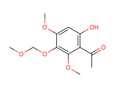 Molecular Structure of 104481-00-7 (1-(6-hydroxy-2,4-dimethoxy-3-methoxymethoxyphenyl)-ethanone)