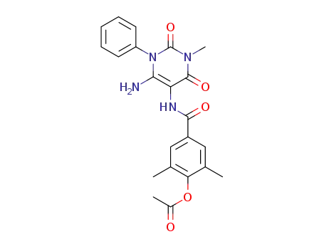 Benzamide,  4-(acetyloxy)-N-(6-amino-1,2,3,4-tetrahydro-3-methyl-2,4-dioxo-1-phenyl-5-pyrimidinyl)-3,5-dimethyl-