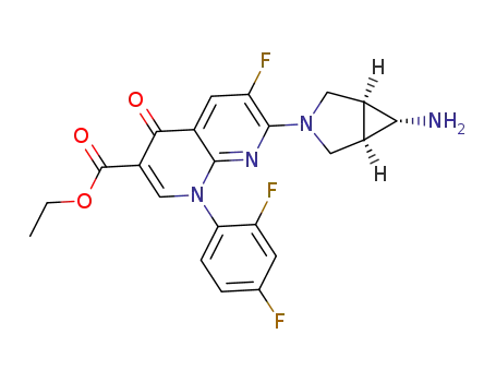 Molecular Structure of 171176-56-0 (Ethyl (1α,5α,6α)-7-(6-amino-3-azabicyclo[3.1.0]hexan-3-yl)-1-(2,4-difluorophenyl)-6-fluoro-1,4-dihydro-4-oxo-1,8-naphthyridine-3-carboxylate)