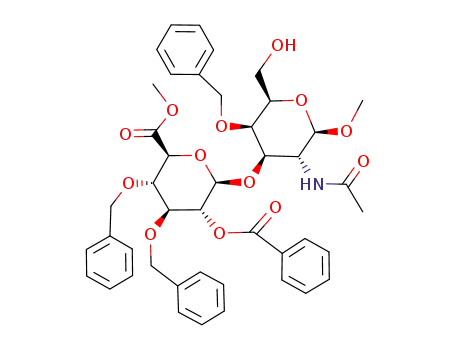 Methyl O-(methyl 2-O-benzoyl-3,4-di-O-benzyl-β-D-glucopyranosylunorate)-(1->3)-2-acetamido-4-O-benzyl-2-deoxy-β-D-galactopyranoside